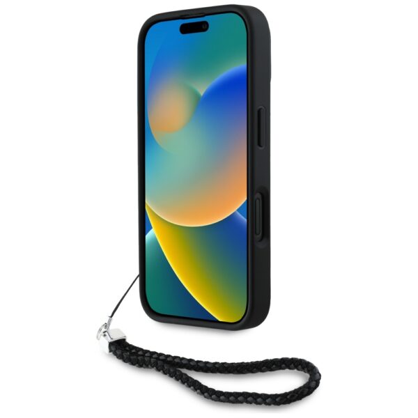 Karl Lagerfeld HC Quilted PU Initial Logo & Chain Strap case for iPhone 16 Black