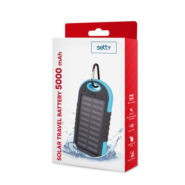 Setty solar power bank 5000 mAh blue R