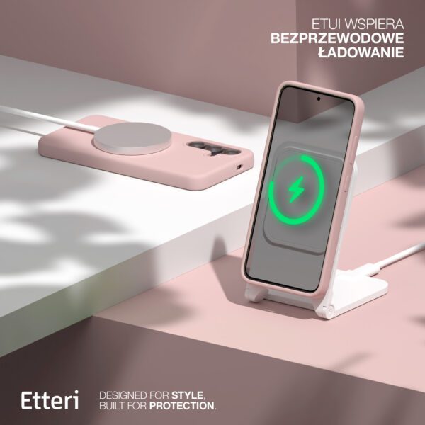 Etteri Silicone Mag case for Samsung Galaxy S25 light pink