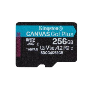 Kingston memory card 256GB microSDXC Canvas Go Plus Gen4 200MB/s A2 U3 V30 + adapter