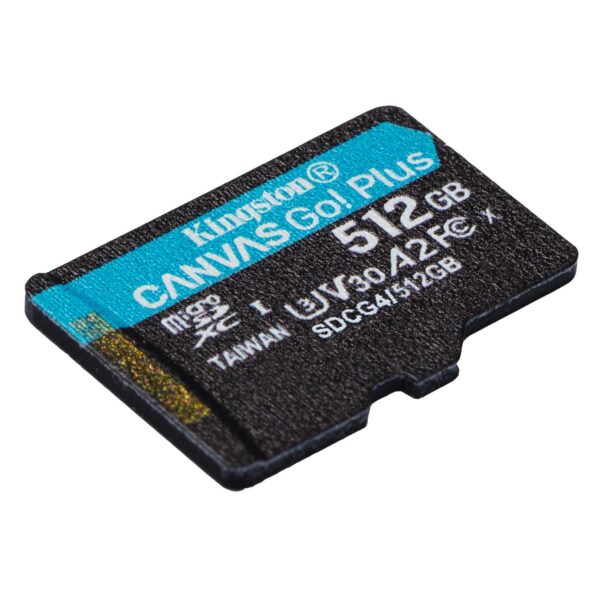Kingston memory card 512GB microSDXC Canvas Go Plus Gen4 200MB/s A2 U3 V30 + adapter