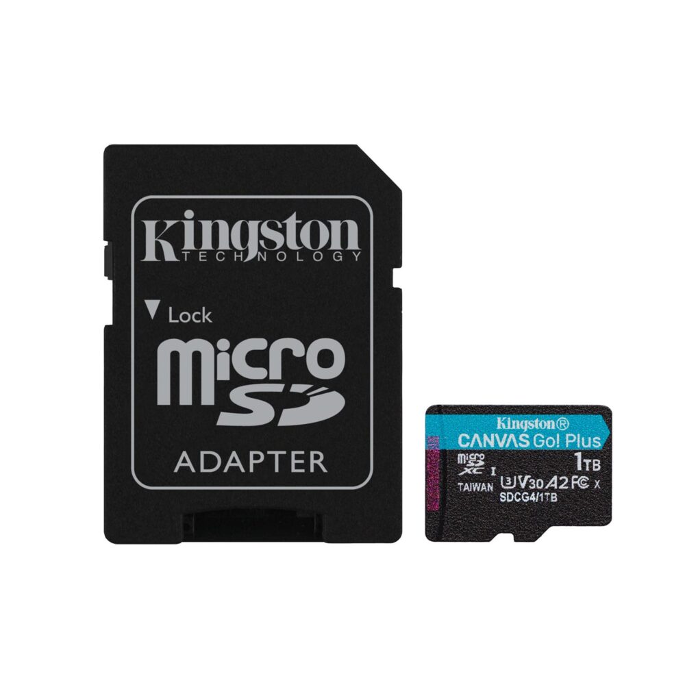 Kingston memory card 1TB microSDXC Canvas Go Plus Gen4 200MB/s A2 U3 V30 + adapter