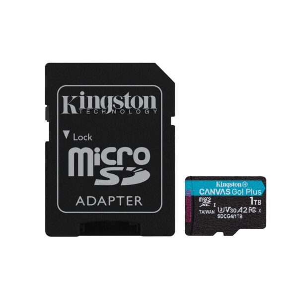 Kingston memory card 1TB microSDXC Canvas Go Plus Gen4 200MB/s A2 U3 V30 + adapter