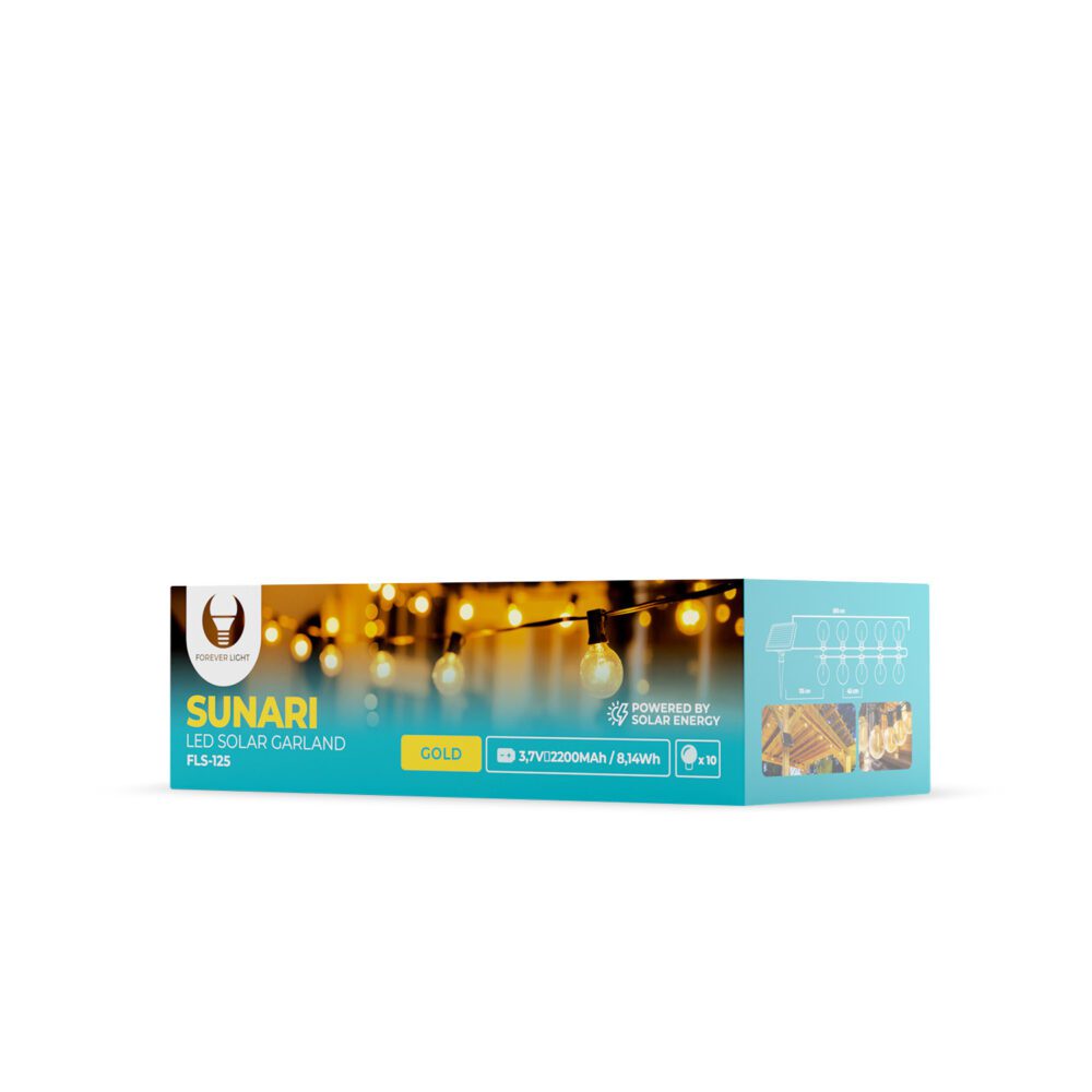 449770_oryg Forever Light LED Solar Garland SUNARI FLS-125 5,5m + 10 bulbs gold G40 IP44