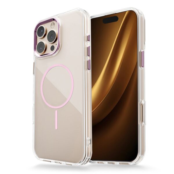 450161_oryg Clear Thin Mag case for iPhone 16 6,1" pink