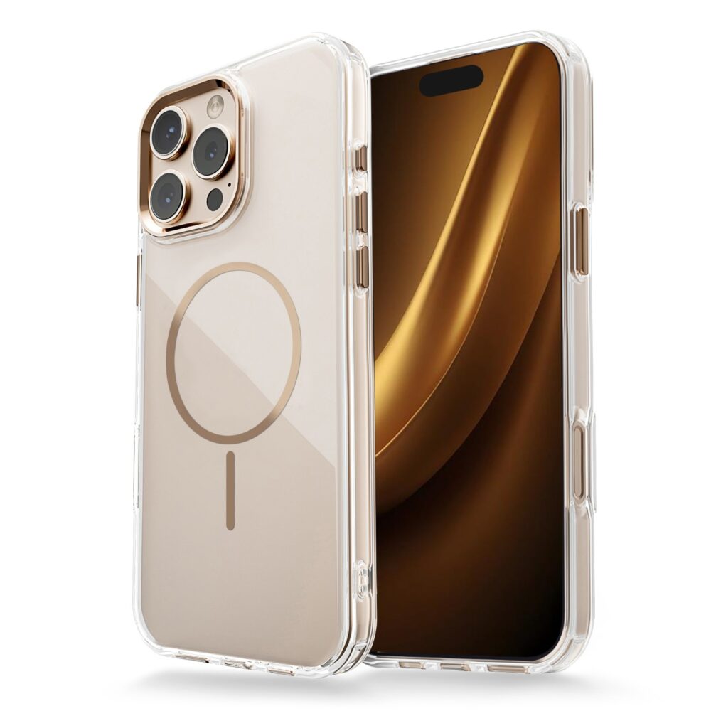 450167_oryg Clear Thin Mag case for iPhone 15 Pro 6,1" gold