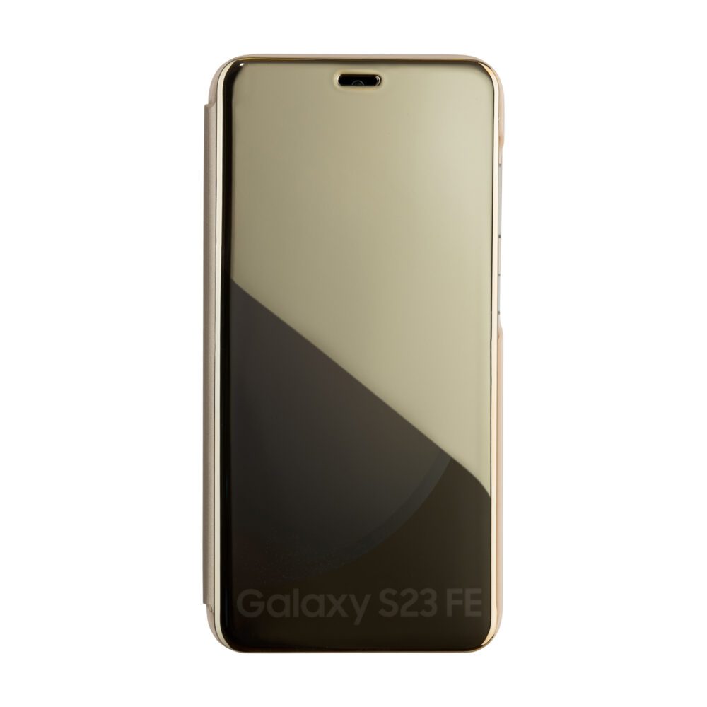 Fold Mirror View Case for Samsung Galaxy S22 gold