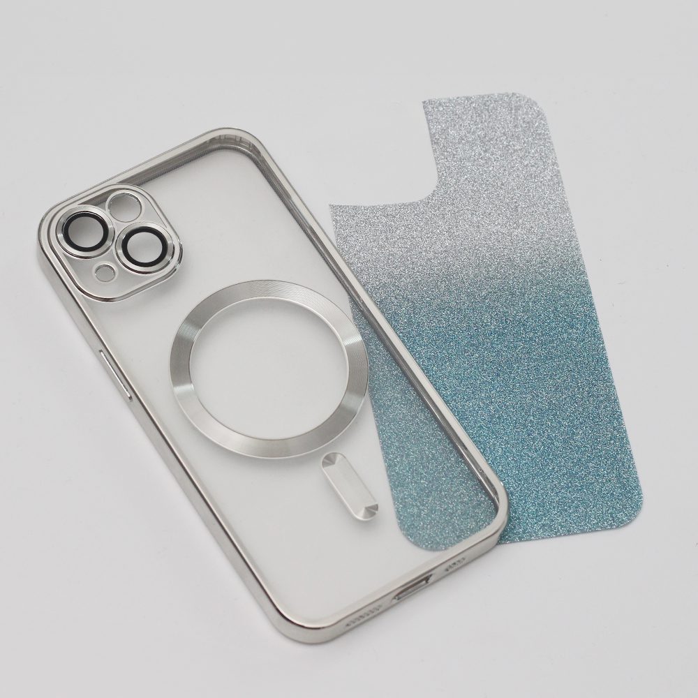 SparkleFlex Mag Case for iPhone 15 Plus 6,7" silver gradient