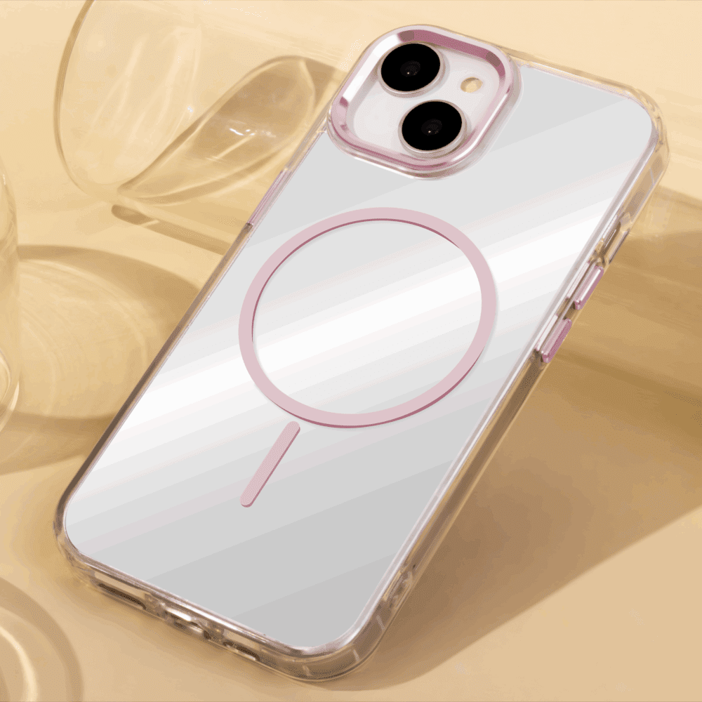 450642_oryg Clear Thin Mag case for iPhone 15 6,1" pink