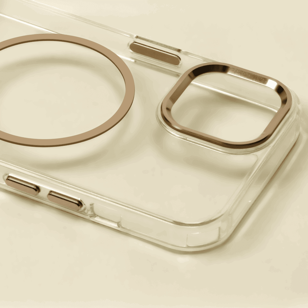 450645_oryg Clear Thin Mag case for iPhone 15 Pro 6,1" gold