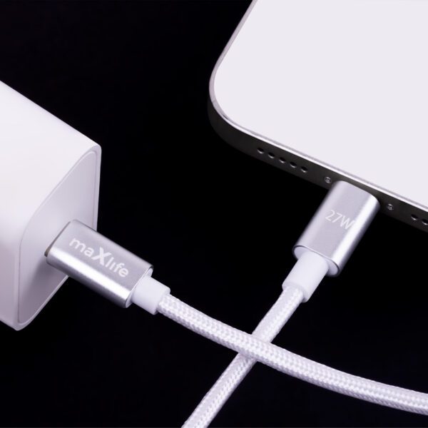 Maxlife MXUC-12 cable USB-C - Lightning 1,0 m 27W white
