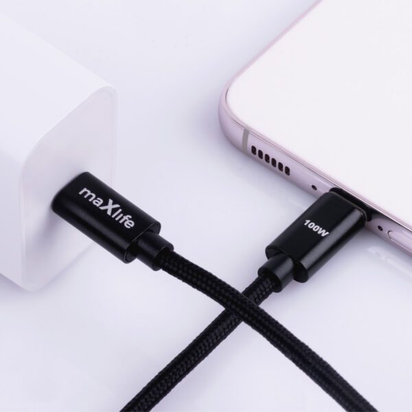 Maxlife MXUC-12 cable USB-C - USB-C 2,0 m 100W black