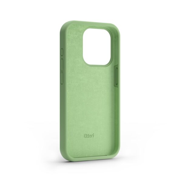 Etteri Silicone case for iPhone 15 Pro 6,1" light green
