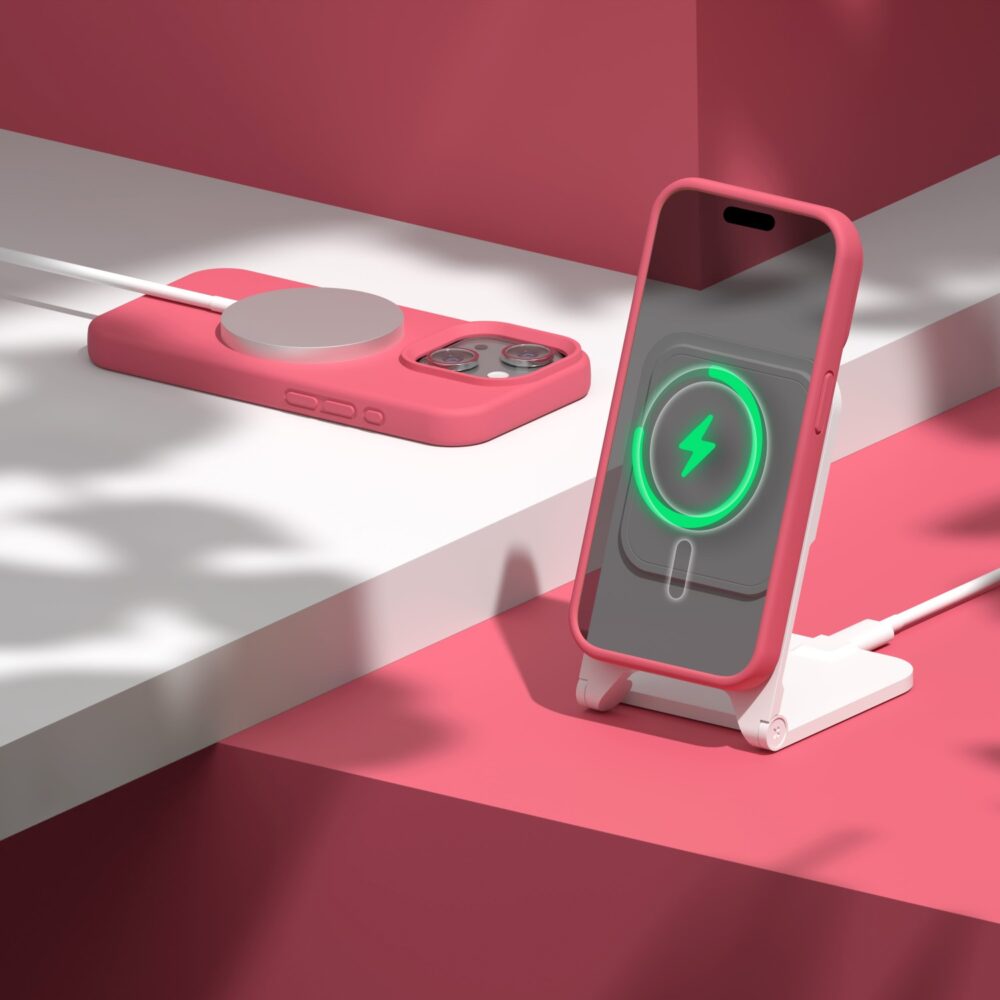 Etteri Silicone Mag case for iPhone 13 6,1" raspberry