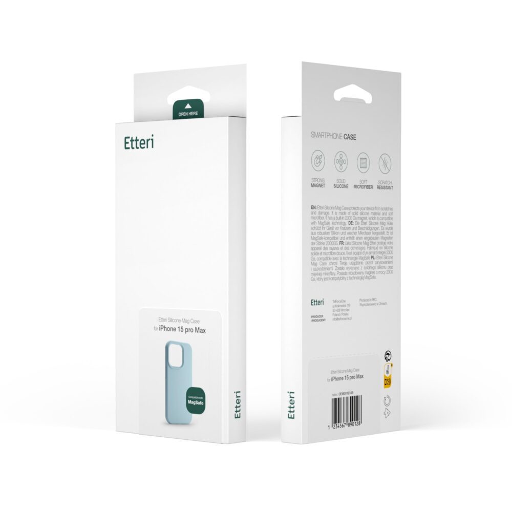 Etteri Silicone Mag case for iPhone 14 6,1" light blue