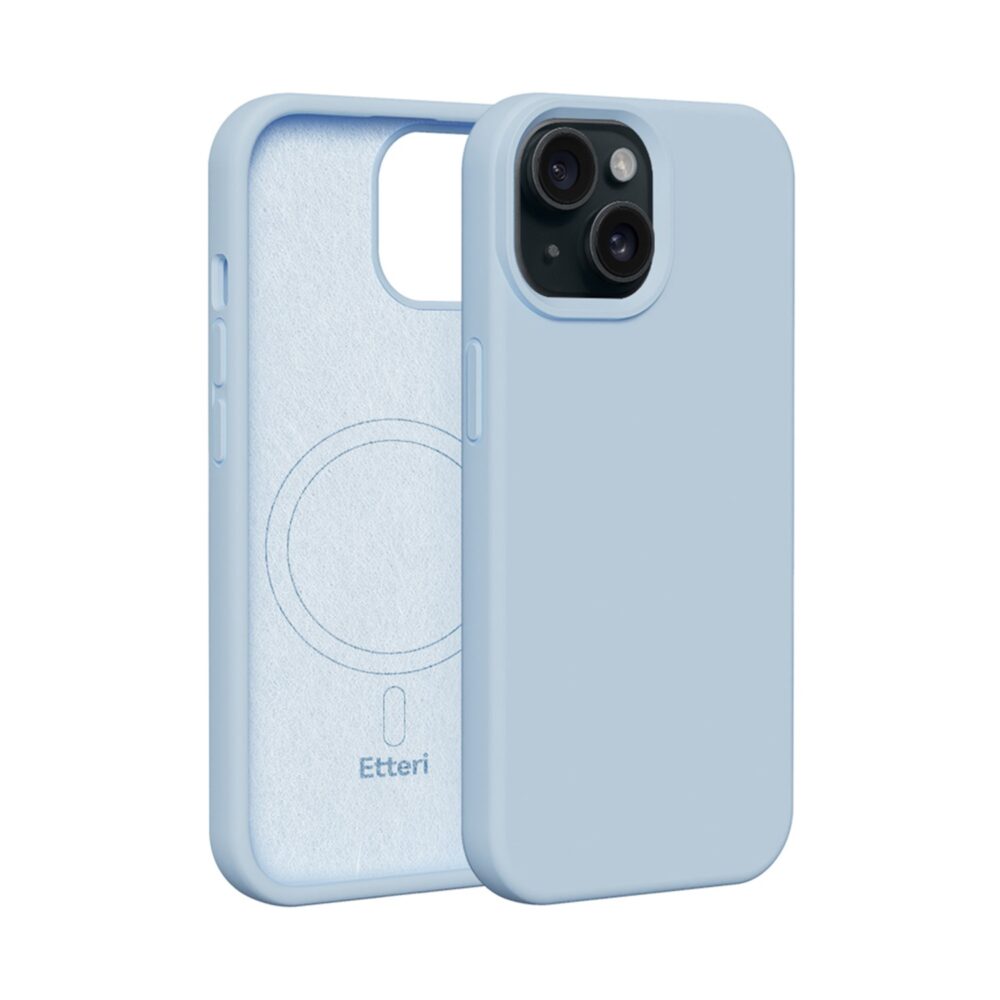 Etteri Silicone Mag case for iPhone 15 6,1" light blue