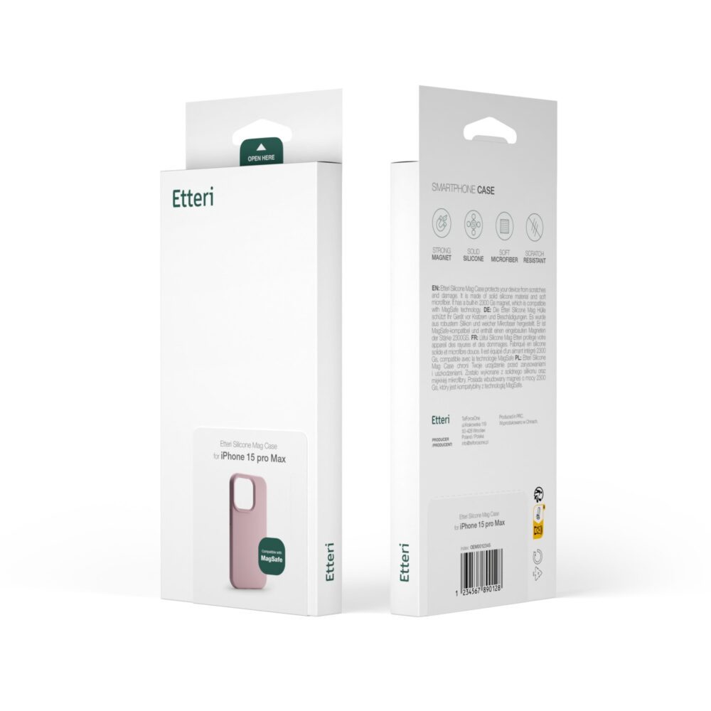 Etteri Silicone Mag case for iPhone 15 6,1" light pink
