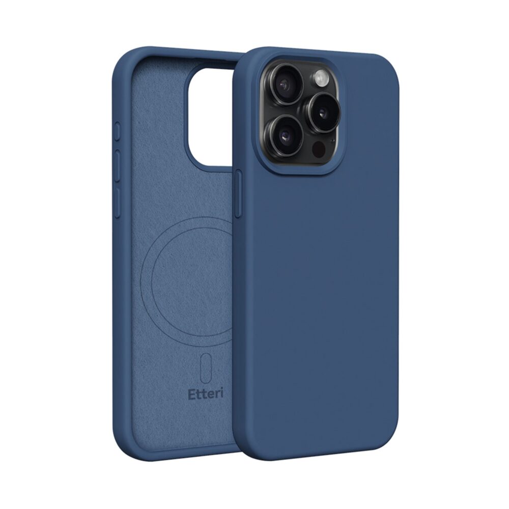 Etteri Silicone Mag case for iPhone 15 Pro 6,1" dark blue