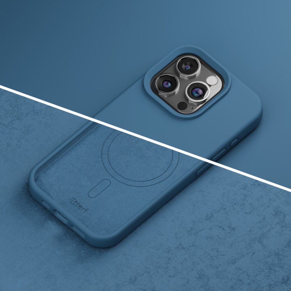 Etteri Silicone Mag case for iPhone 15 Pro 6,1" dark blue