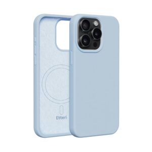 Etteri Silicone Mag case for iPhone 15 Pro 6,1" light blue