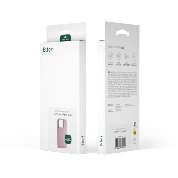 Etteri Silicone Mag case for iPhone 15 Pro 6,1" light pink