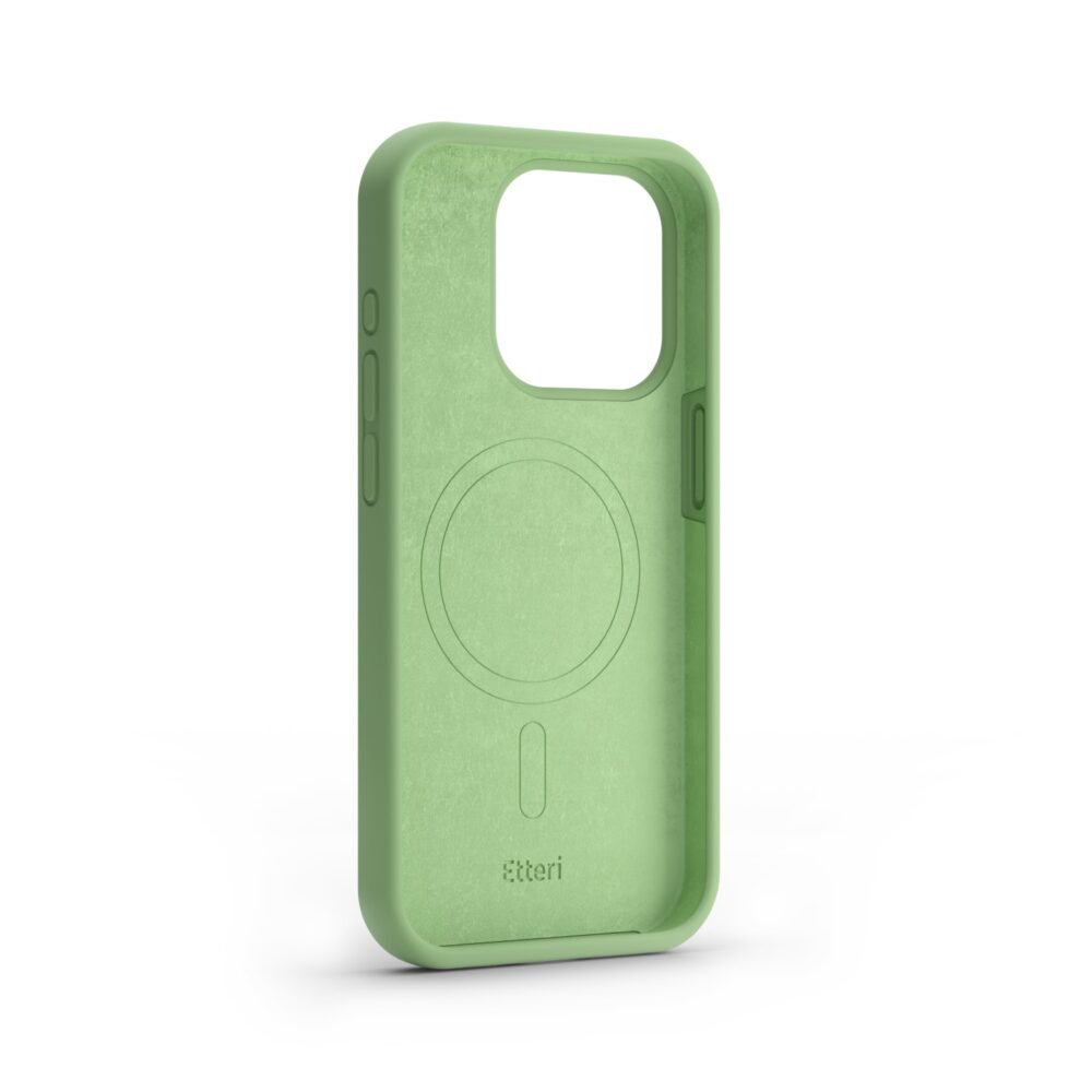 454137_oryg Etteri Silicone Mag case for iPhone 15 Pro 6,1" light green