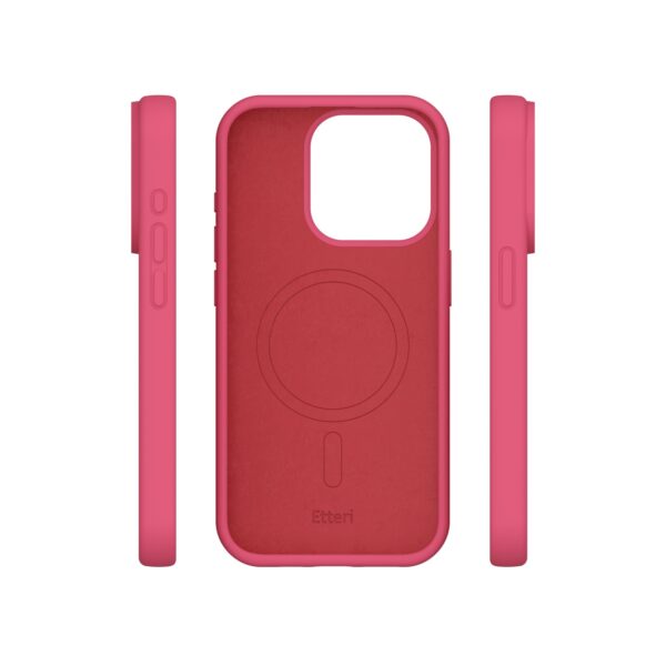 Etteri Silicone Mag case for iPhone 15 Pro 6,1" raspberry