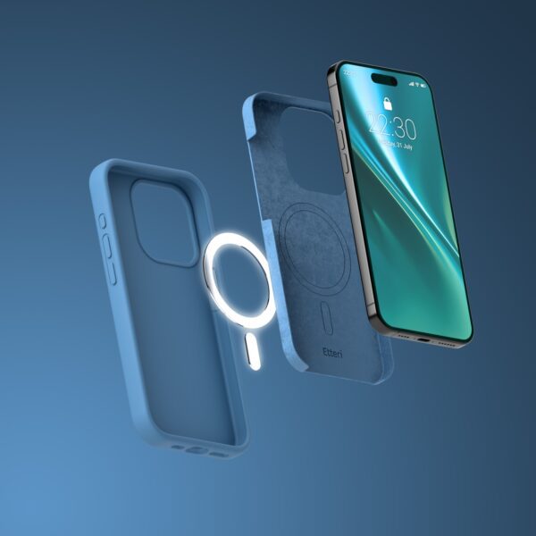 Etteri Silicone Mag case for iPhone 15 Pro Max 6,7" dark blue