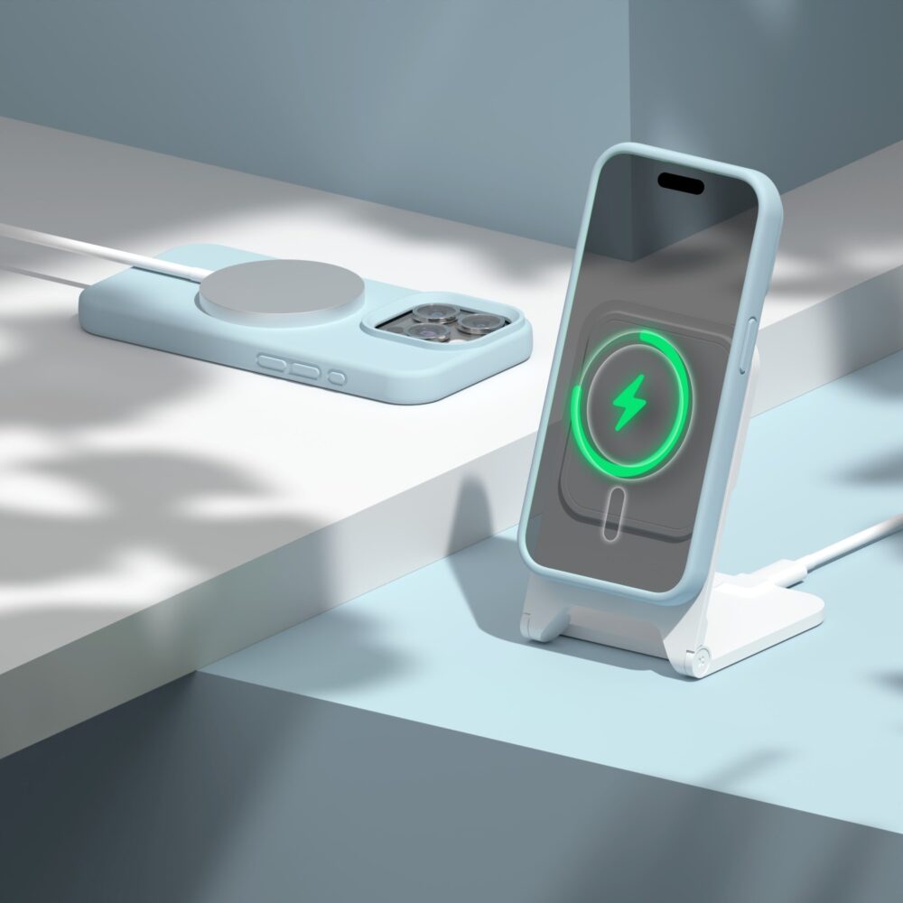 Etteri Silicone Mag case for iPhone 15 Pro Max 6,7" light blue