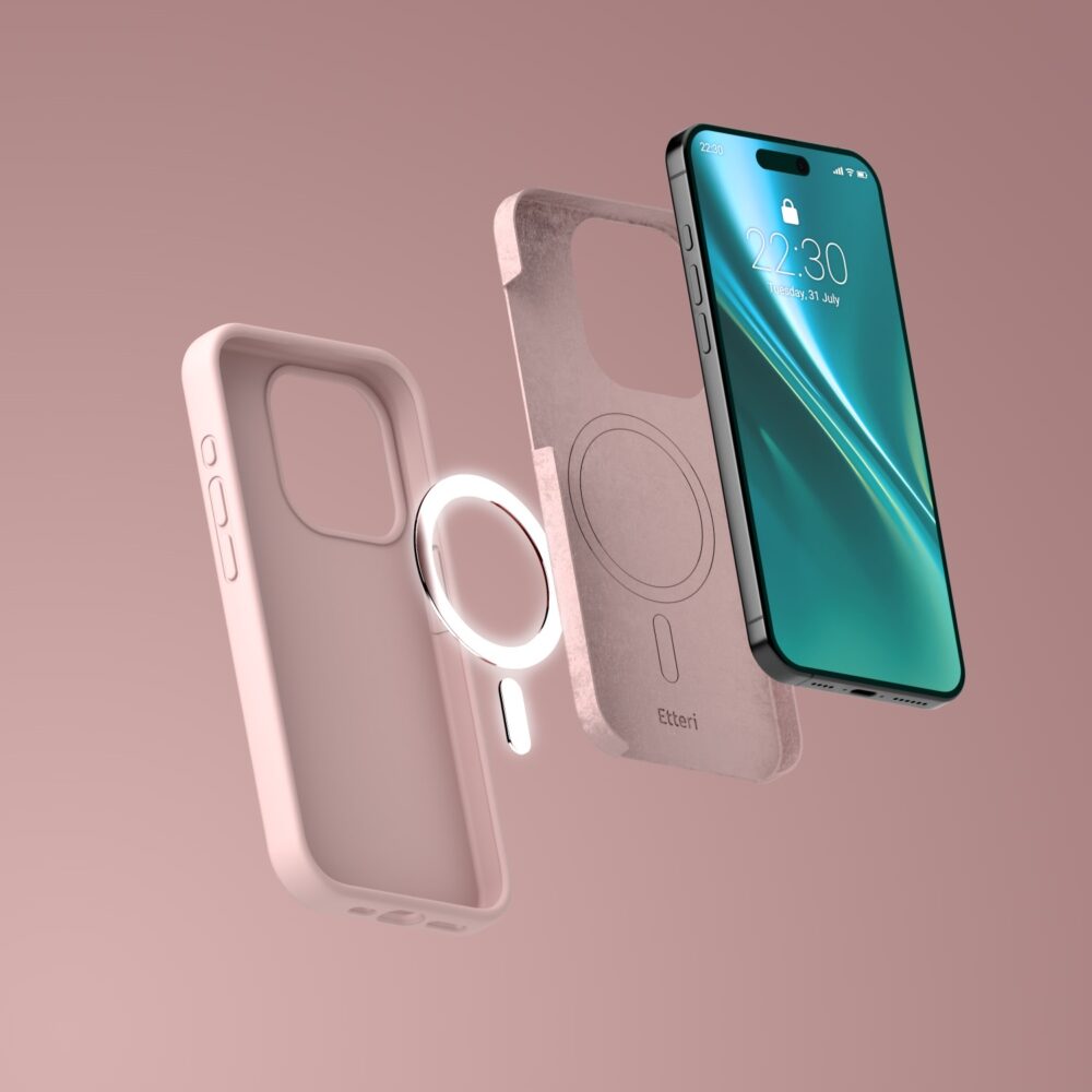 Etteri Silicone Mag case for iPhone 15 Pro Max 6,7" light pink