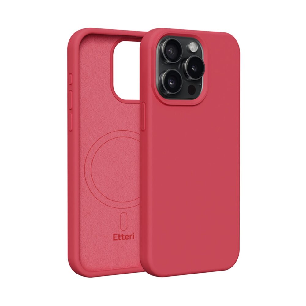Etteri Silicone Mag case for iPhone 15 Pro Max 6,7" raspberry
