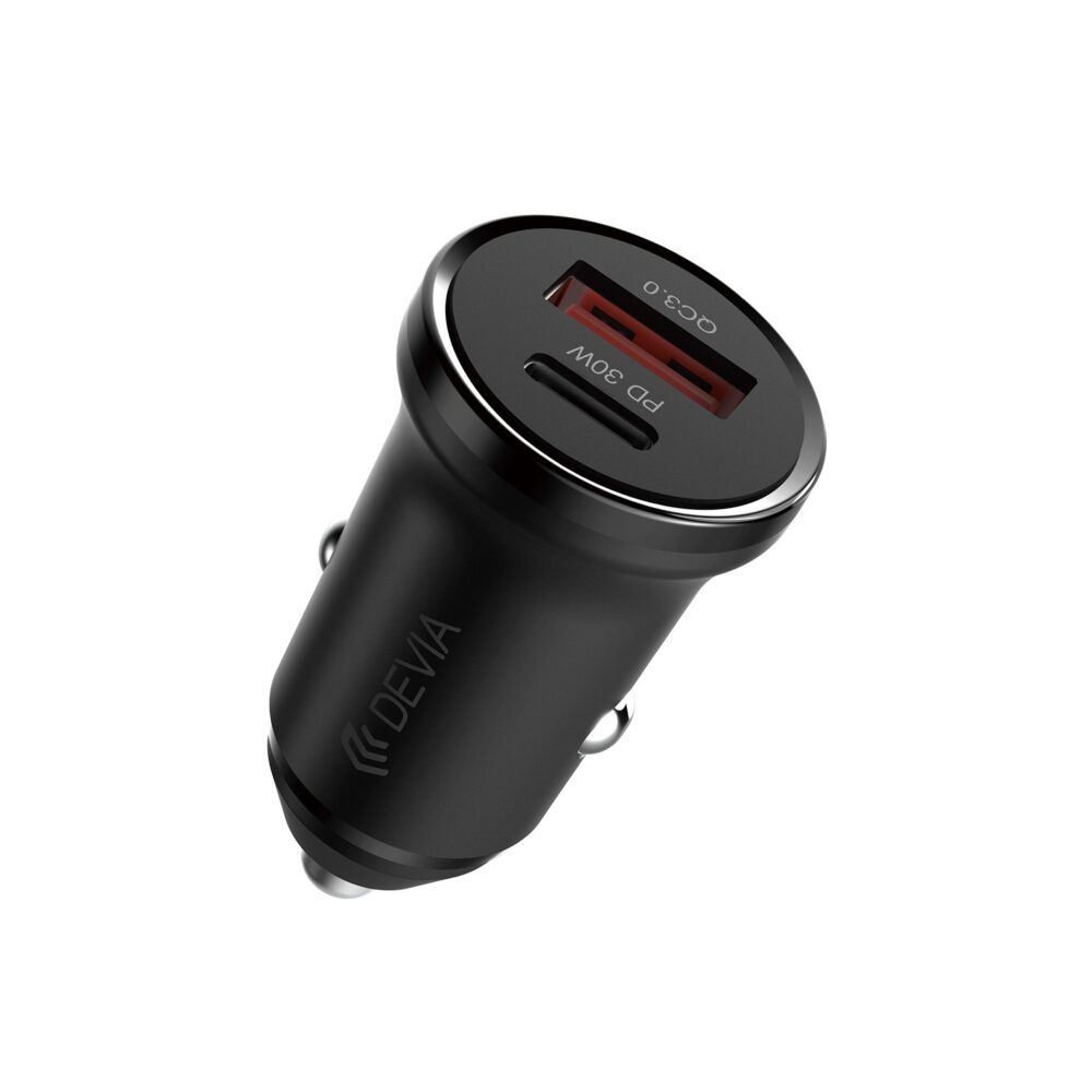 454645_oryg Devia car charger Smart Mini PD QC 3.0 30W 1x USB 1x USB-C white