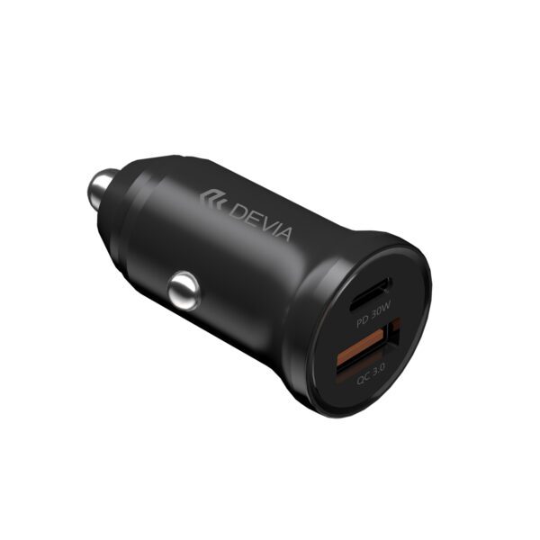454649_oryg Devia car charger Smart Mini PD QC 3.0 30W 1x USB 1x USB-C white