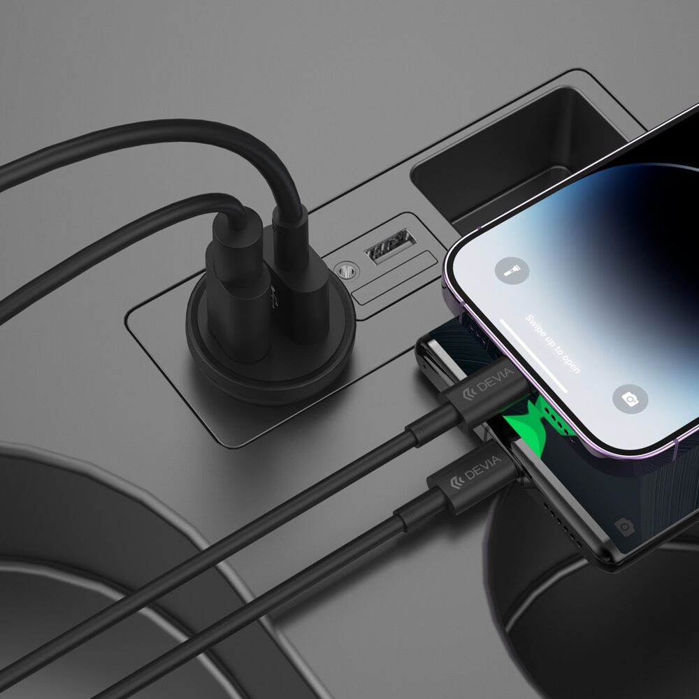 454652_oryg Devia car charger Smart Mini PD QC 3.0 30W 1x USB 1x USB-C white