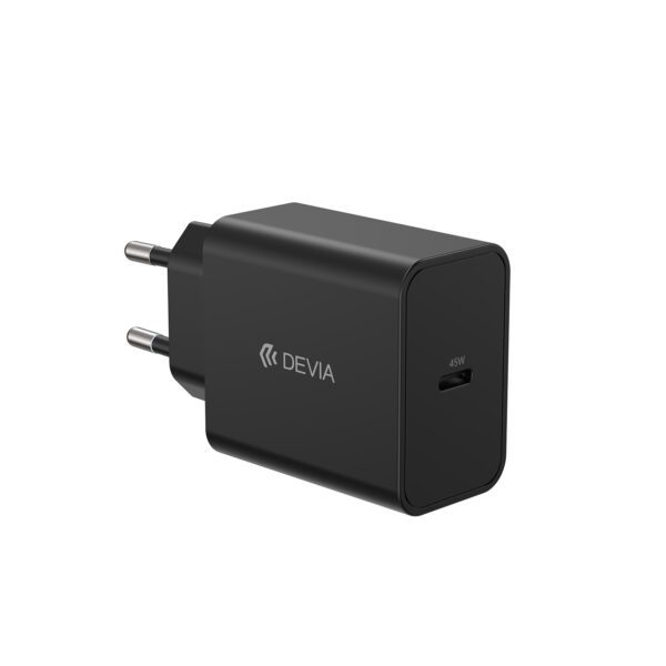 Devia wall charger Rocket PD 45W 1x USB-C black+ cable USB-C - USB-C