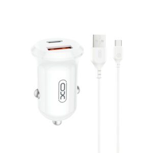 XO car charger CC69 PD 30W QC 1x USB 1x USB-C white