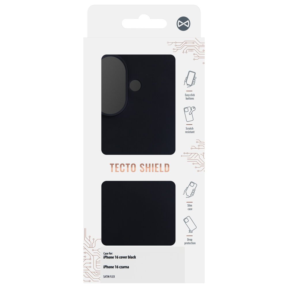 Satin Flex iPhone 16 cover black