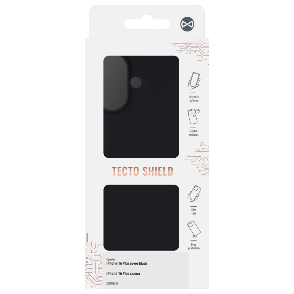 Satin Flex iPhone 16 Plus cover black