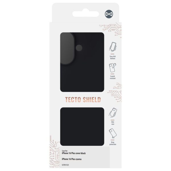 Satin Flex iPhone 16 Plus cover black