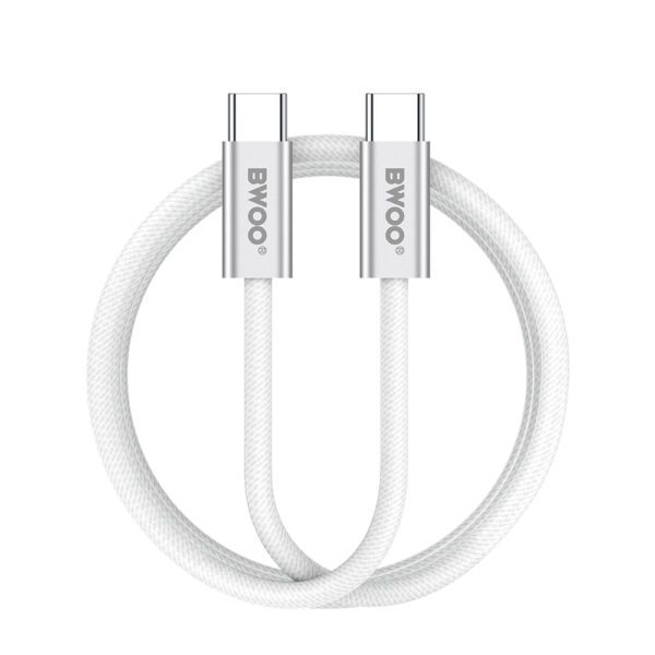 BWOO 240W braided cable USB-C - USB-C BO-X317C-C 1m white