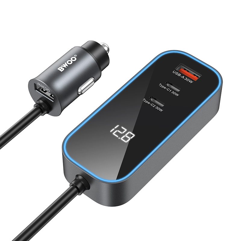 457081_oryg BWOO CC107 PD car charger 1x USB-C - USB-A port 30W black