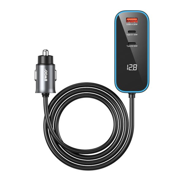 BWOO CC107 PD car charger 1x USB-C - USB-A port 30W black