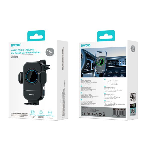 457105_oryg BWOO Automatic 15W Wireless Charger Car Holder ZJ137