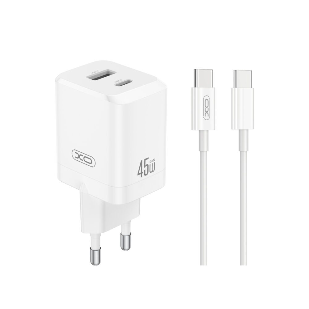457164_oryg XO wall charger CE36 PD 45W 1x USB-C 1x USB white