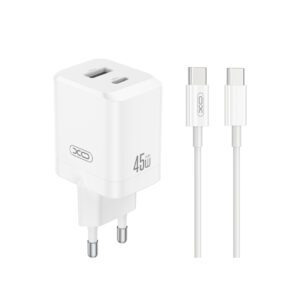 XO wall charger CE36 PD 45W 1x USB-C 1x USB white