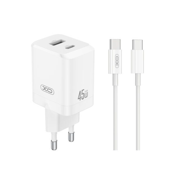 XO wall charger CE36 PD 45W 1x USB-C 1x USB white