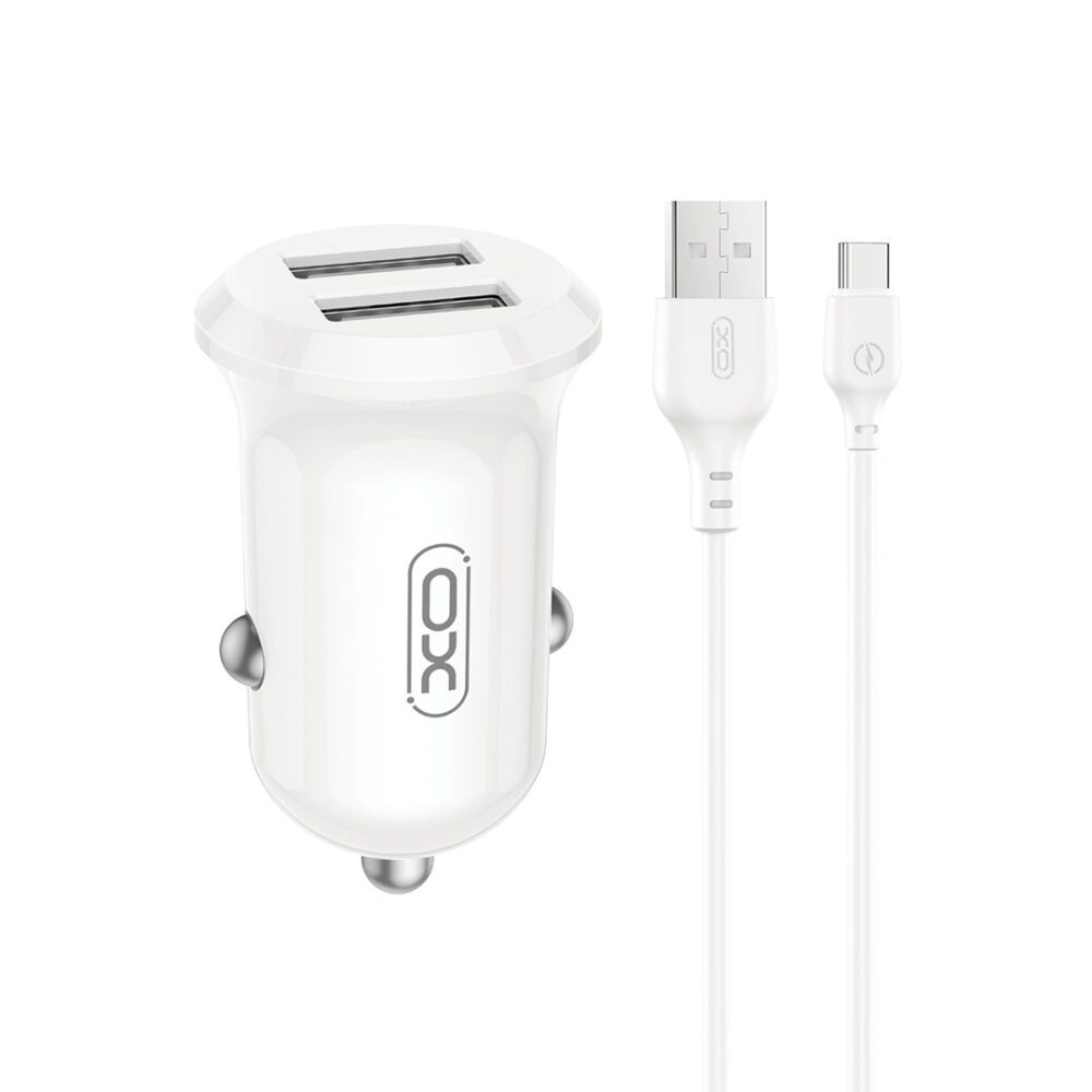 XO car charger CC67 12W 2x USB white