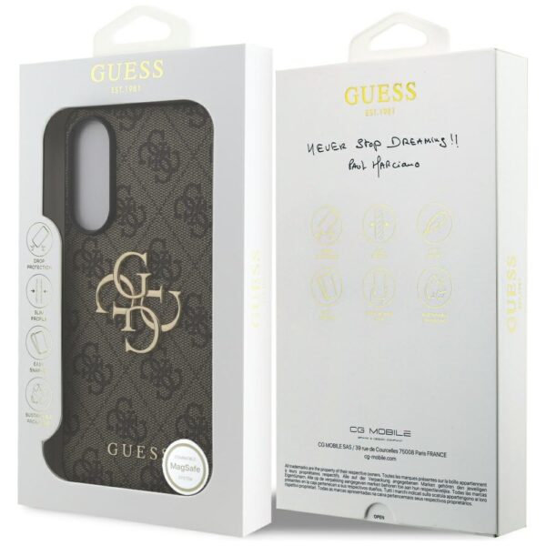 Guess case for Samsung Galaxy S25 Edge GUESS HC 4G PU big logo brown