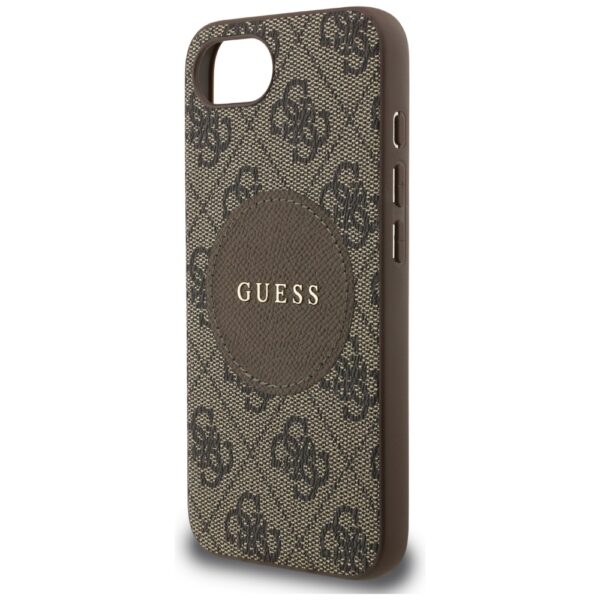 Guess HC MagSafe PU 4G Circle with Classic Logo case for iPhone 16e Brown