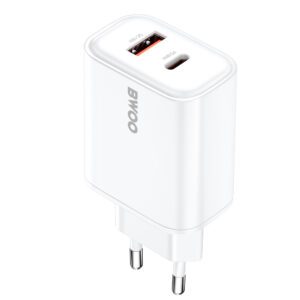 BWOO CDA207 PD wall charger 1x USB-A + USB-C port 36W white
